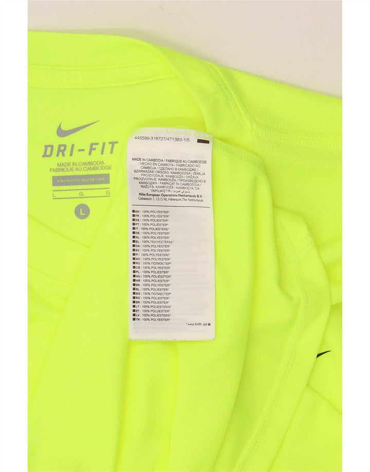 Nike Herre Dri Fit Grafisk T-Shirt Top Stor Grøn Polyester