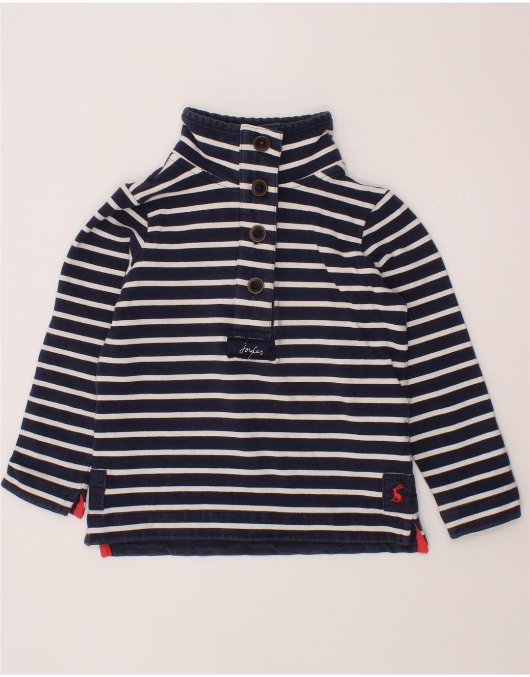 JOULES Piger Sweatshirt med knaphals 3-4 år Marineblå stribet