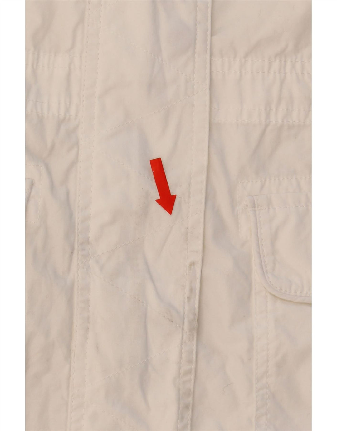 MARKS & SPENCER Womens Utility Jacket UK 12 Medium White Cotton Vintage Marks & Spencer and Second-Hand Marks & Spencer from Messina Hembry 