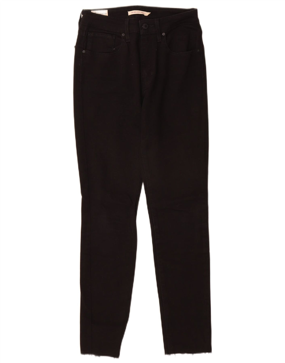 LEVI'S Dame 721 Skinny Jeans med høj talje W27 L28 sort bomuld