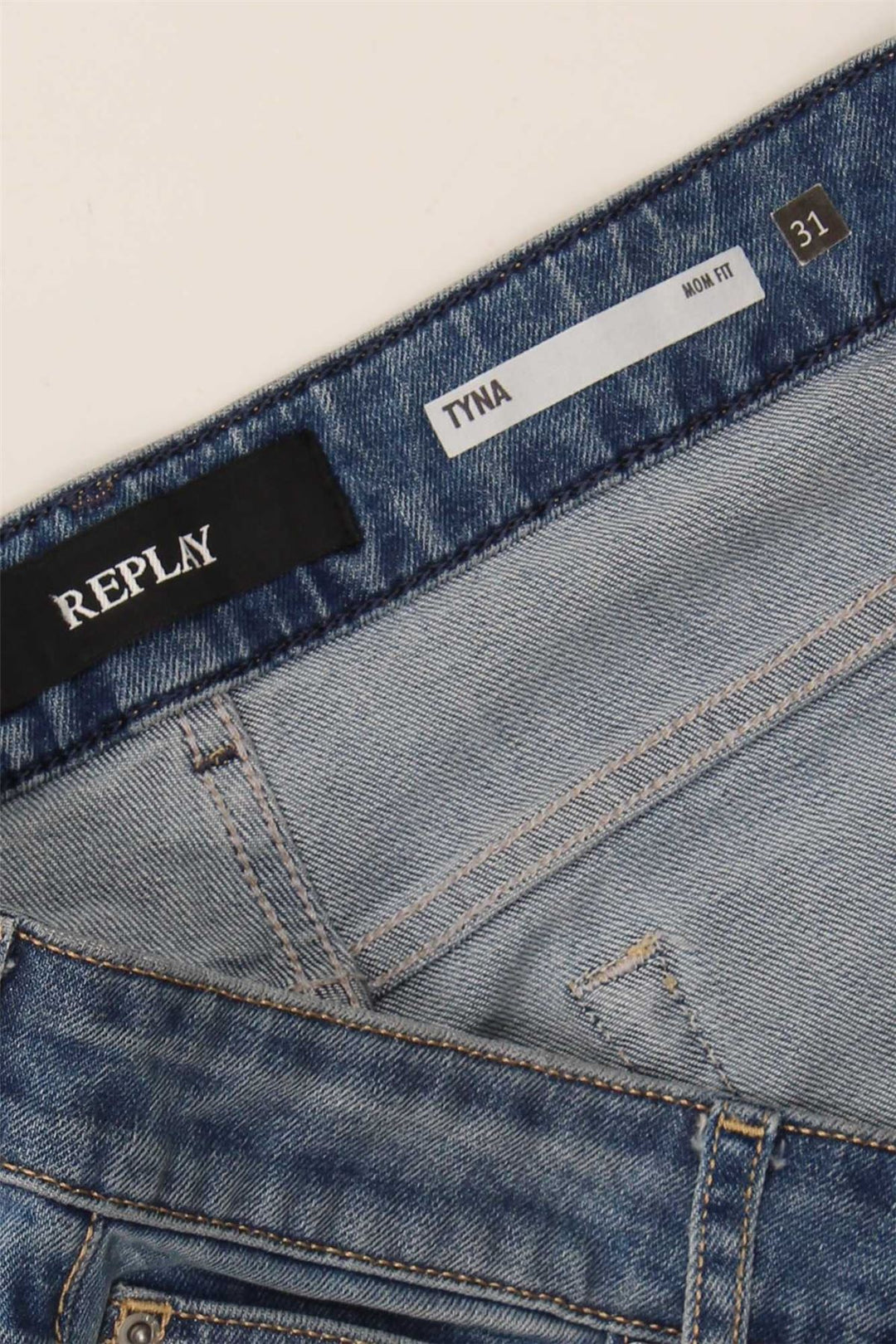 REPLAY Womens Mom Cropped Jeans W31 L25 Blue Cotton