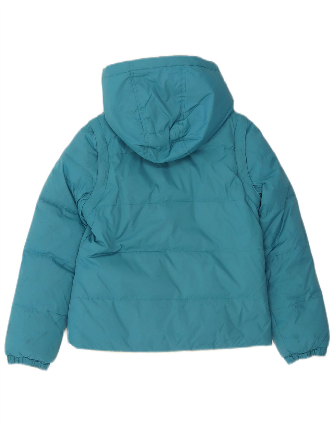 Benetton Piger Hætte Vendbar Polstret Jakke 7-8 År Medium Blå