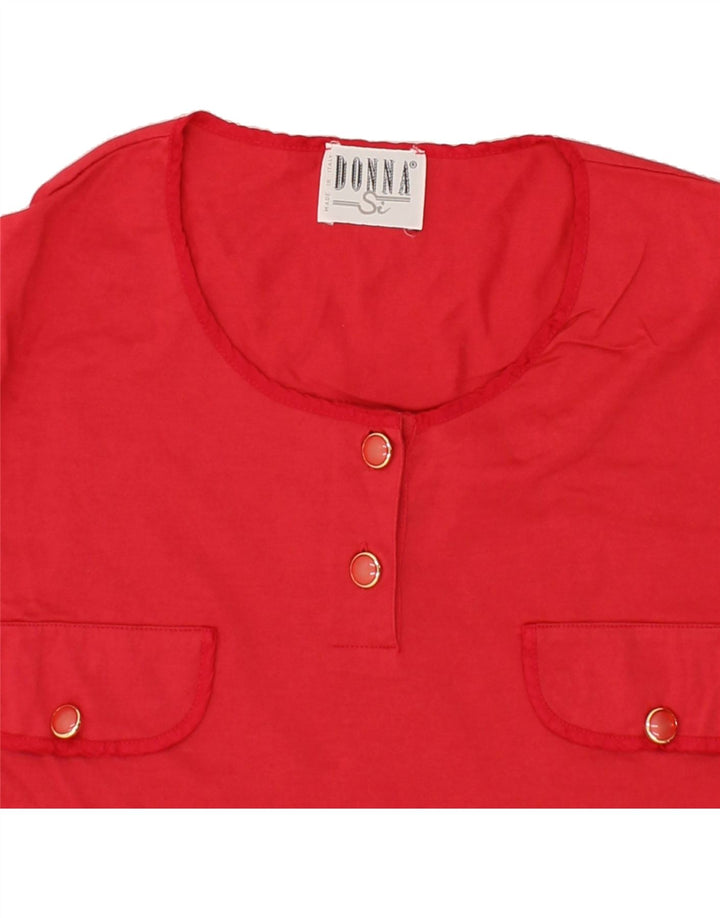 VINTAGE Womens Blouse Top UK 16 Large Red Vintage Vintage and Second-Hand Vintage from Messina Hembry 