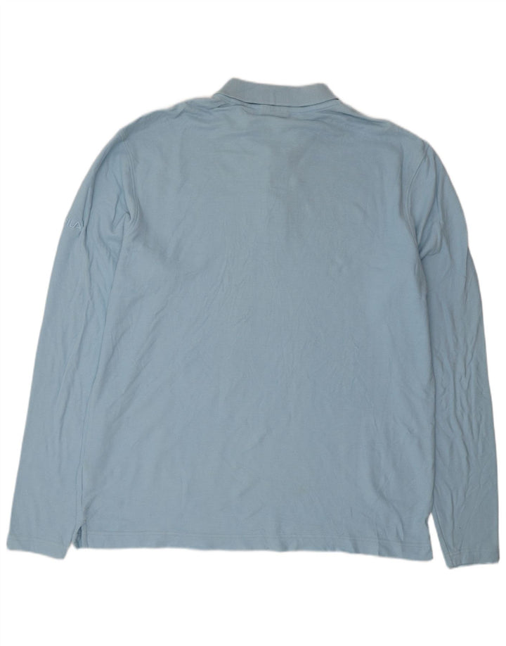 FILA Langærmet Polo Shirt til mænd XL Blå Bomuld