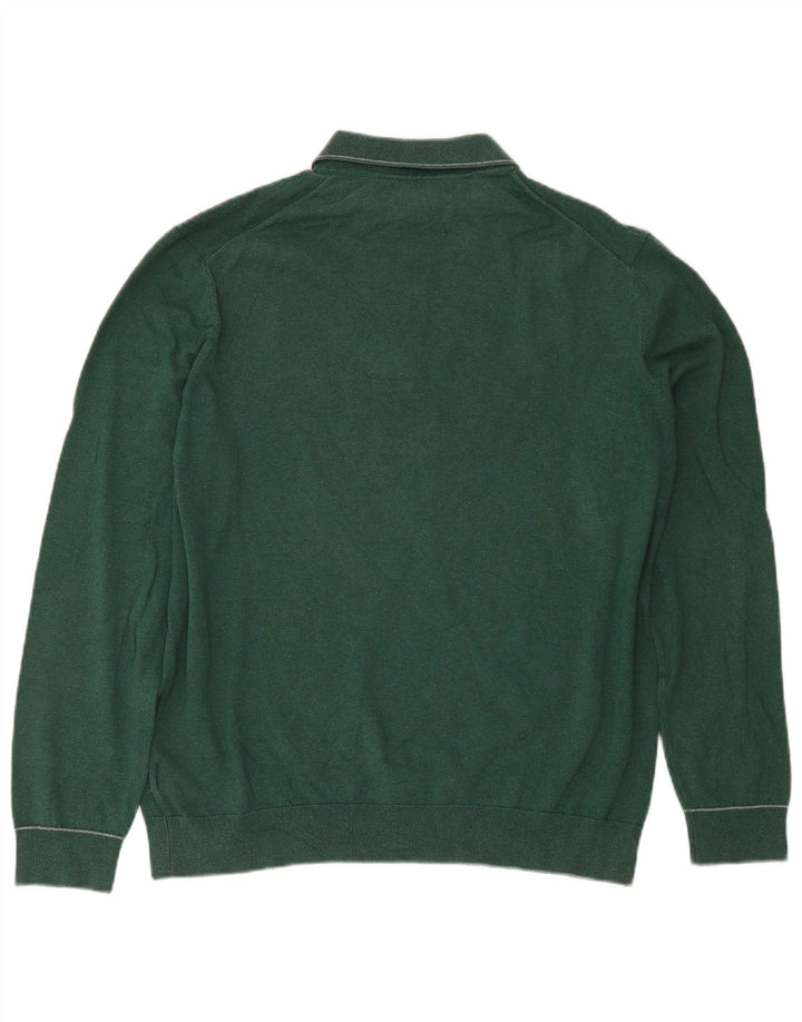 Marks & Spencer Herre Polo Neck Jumper Sweater Stor Grøn Bomuld