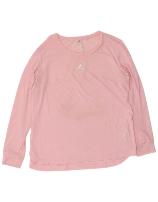 Adidas Dame Aeroready Top Langærmet UK 16/18 Large Pink Polyester