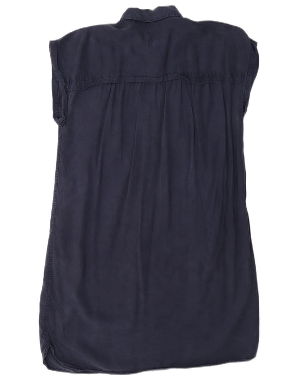 Fat Face Kvinders Oversized Skjortekjole UK 10 Small Navy Blue Lyocell