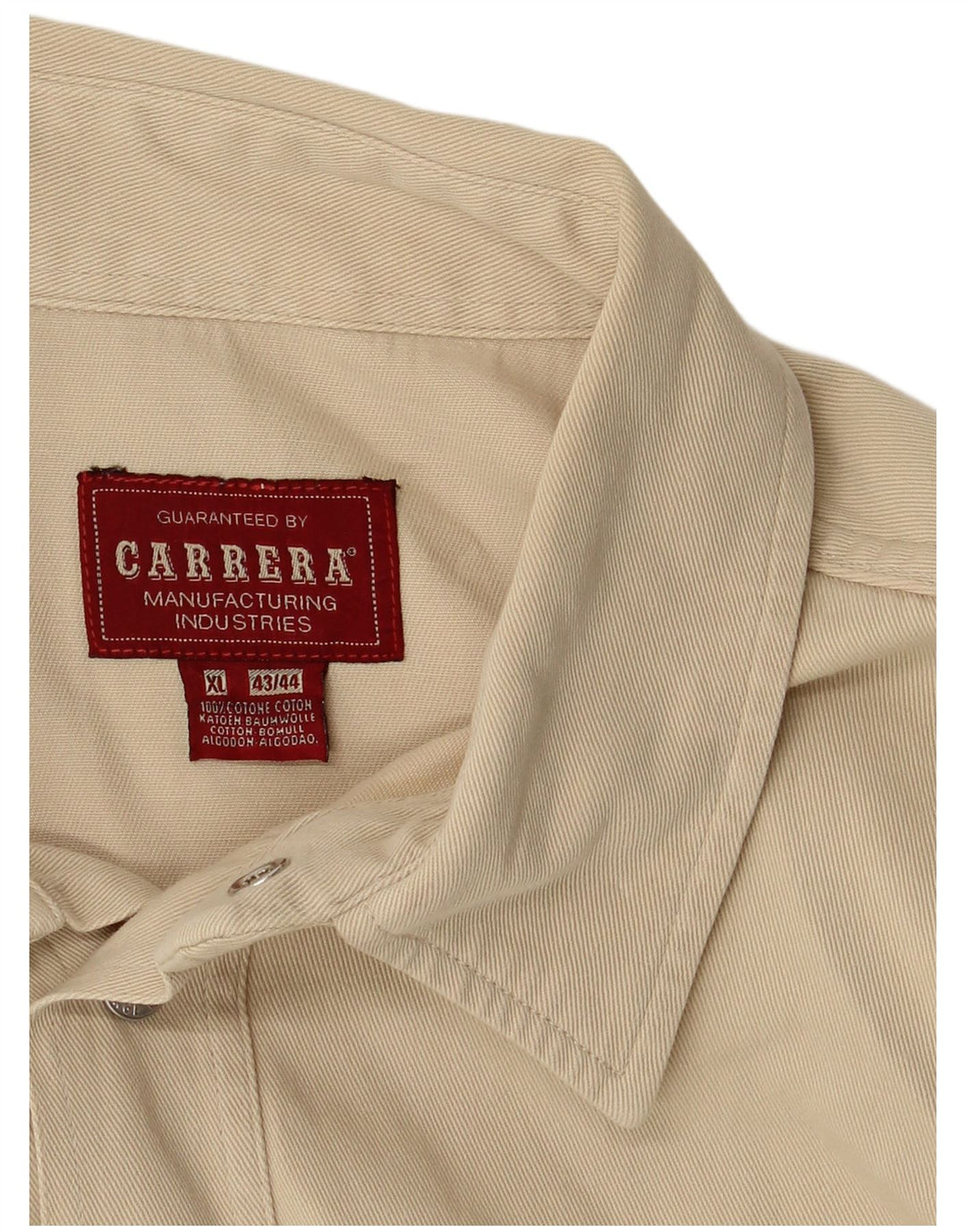 Carrera herreskjorte str. 43/44 XL Beige bomuld