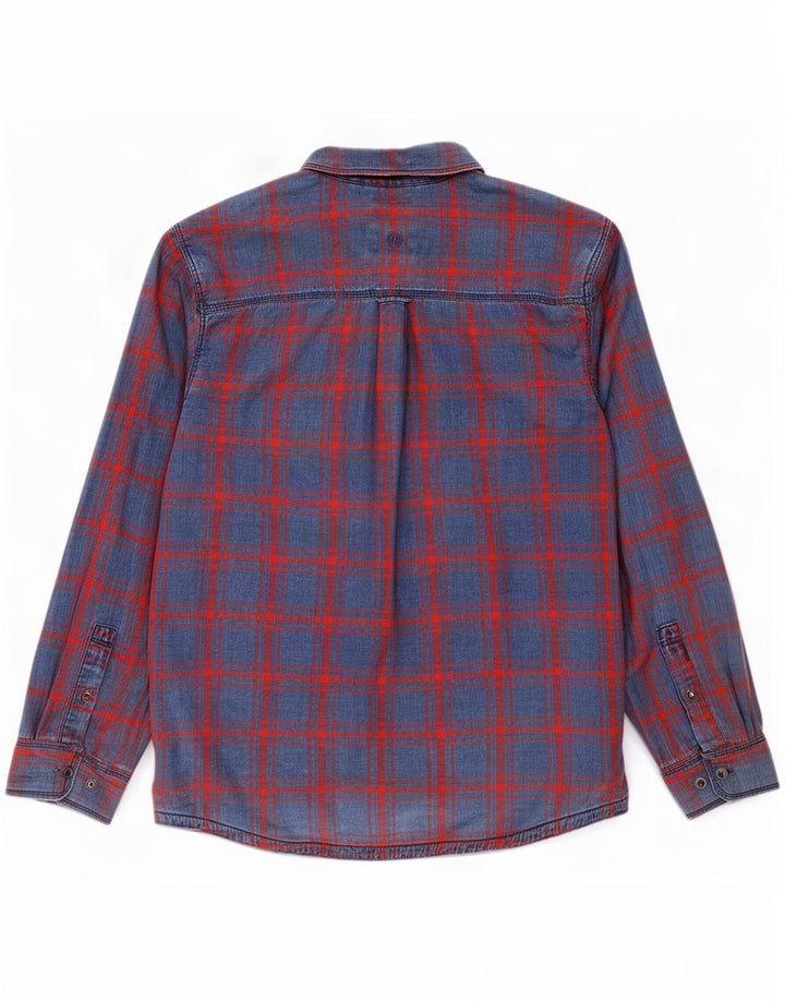 Fat Face herre indigo skjorte 2XL blå ternet bomuld