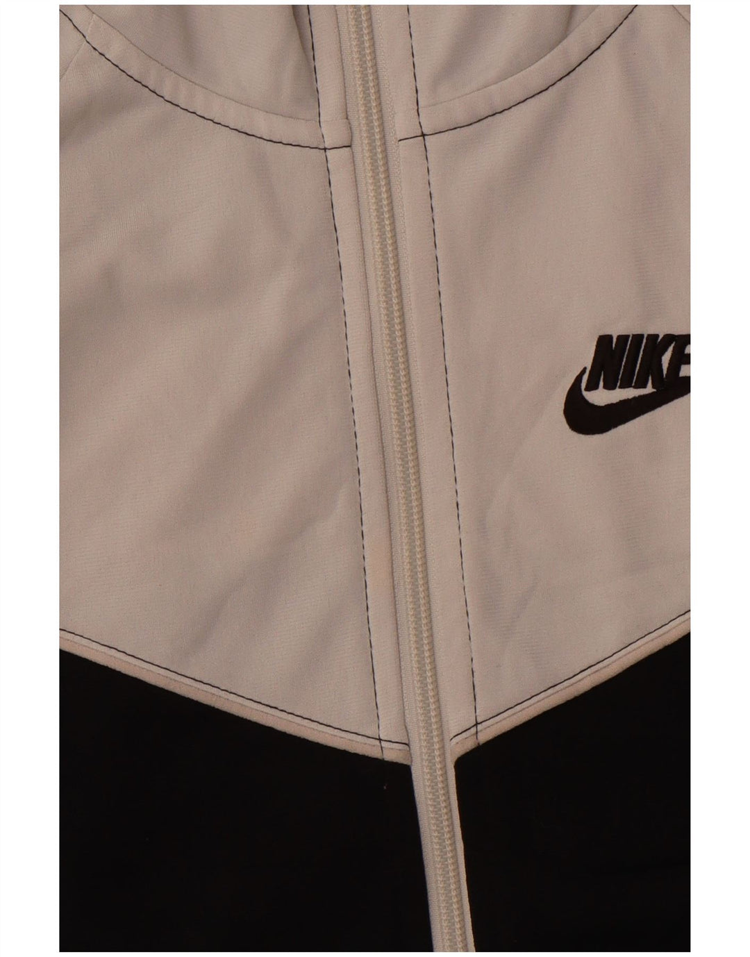 NIKE hættetrøje med lynlås til kvinder UK 6 XS Hvid Colourblock Polyester