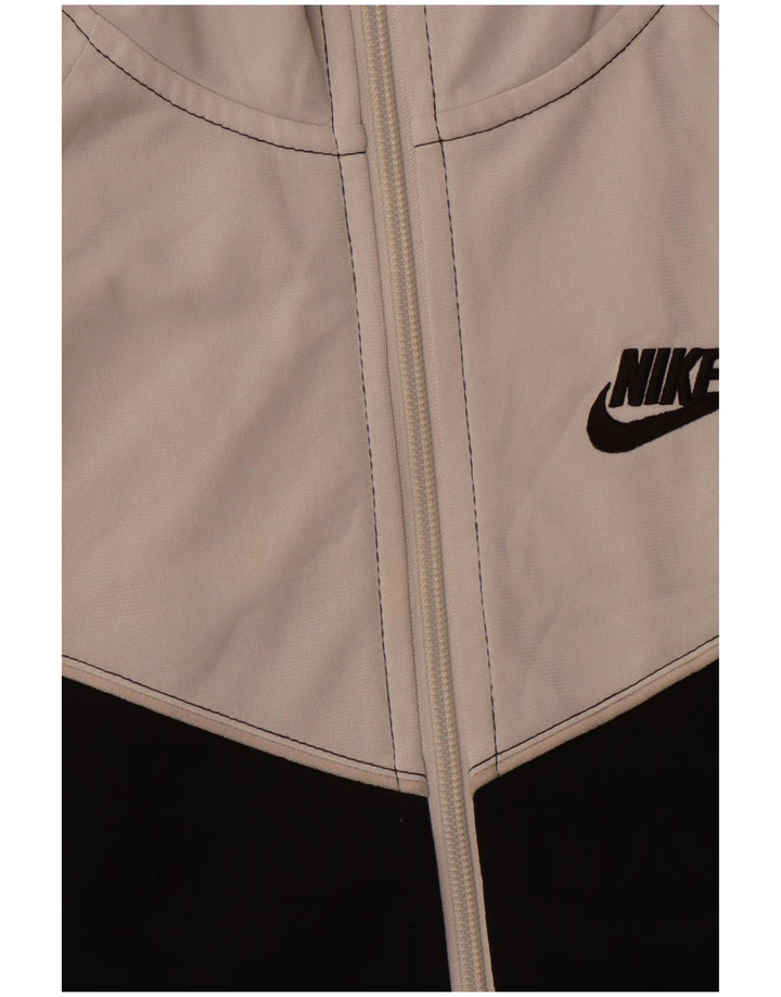 NIKE hættetrøje med lynlås til kvinder UK 6 XS Hvid Colourblock Polyester