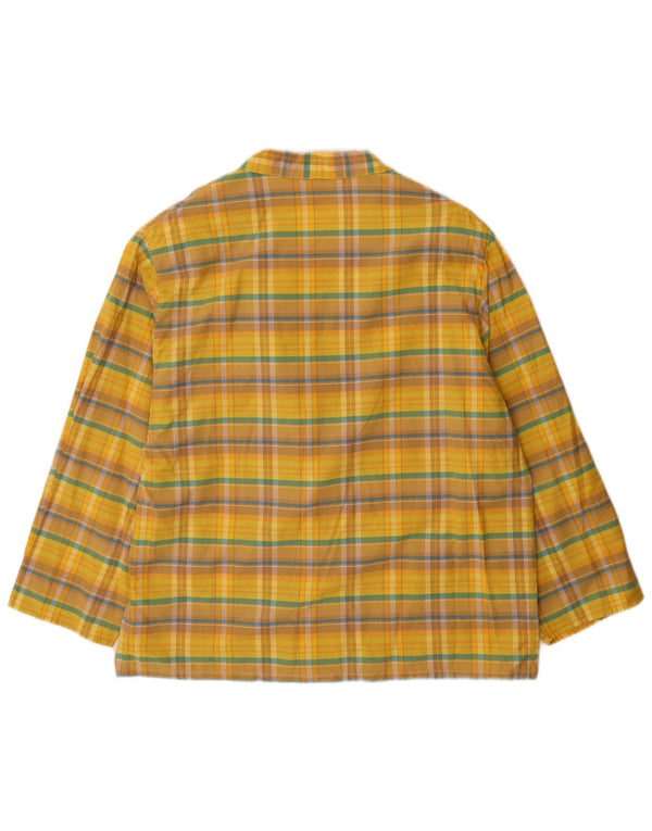 Vintage Dame 2 Button Oversized Blazer Jacket UK 14 Medium Yellow Check