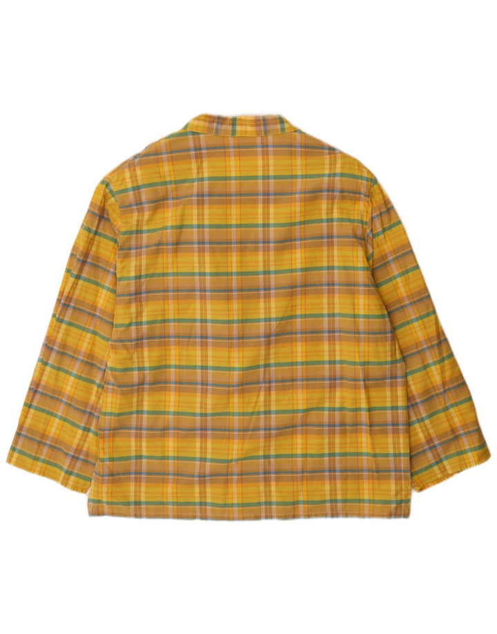 Vintage Dame 2 Button Oversized Blazer Jacket UK 14 Medium Yellow Check