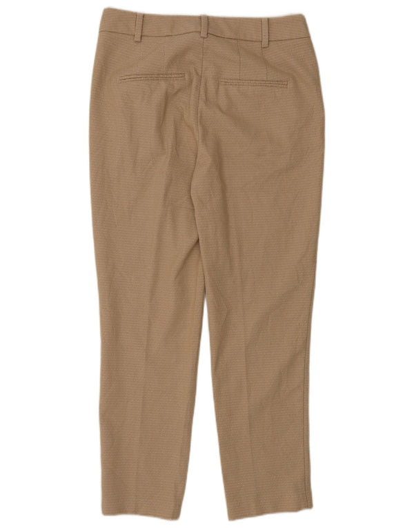 Zara Dame Slim Chino Bukser EU 34 2XS W24 L25 Beige Geometrisk Polyester