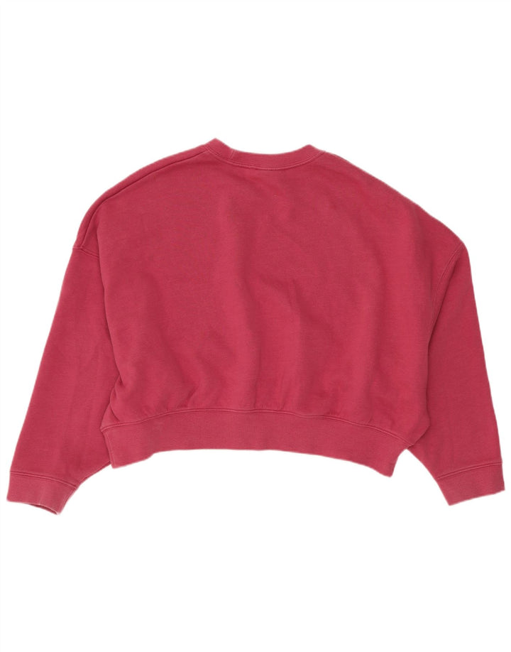 Nike Girls Crop Graphic Oversized Sweatshirt Jumper 10-11 år Medium Pink