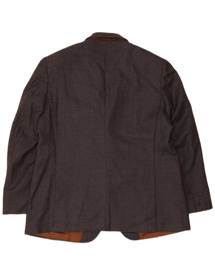 Marks & Spencer Herre Skræddersyet Fit Blazer Jacket UK 46 3XL Grå Houndstooth