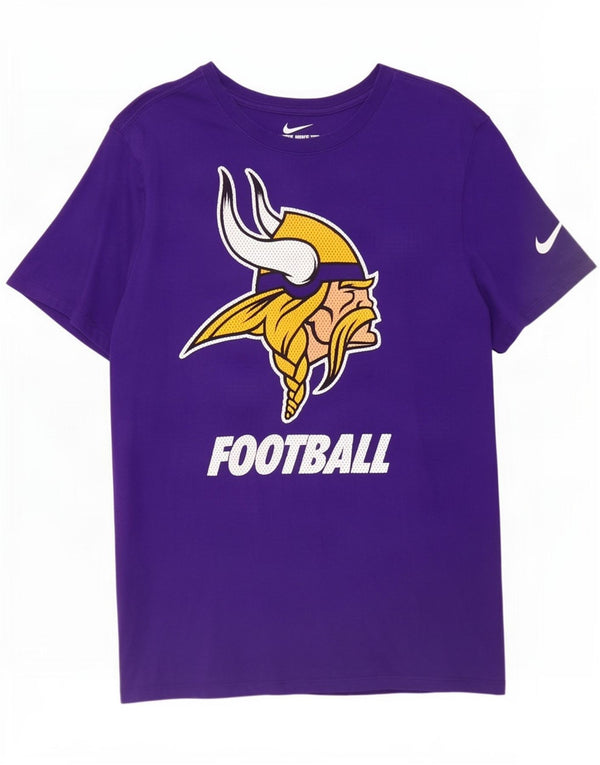 Nike Herre Minnesota Vikings Grafisk T-Shirt Top Medium Lilla Bomuld