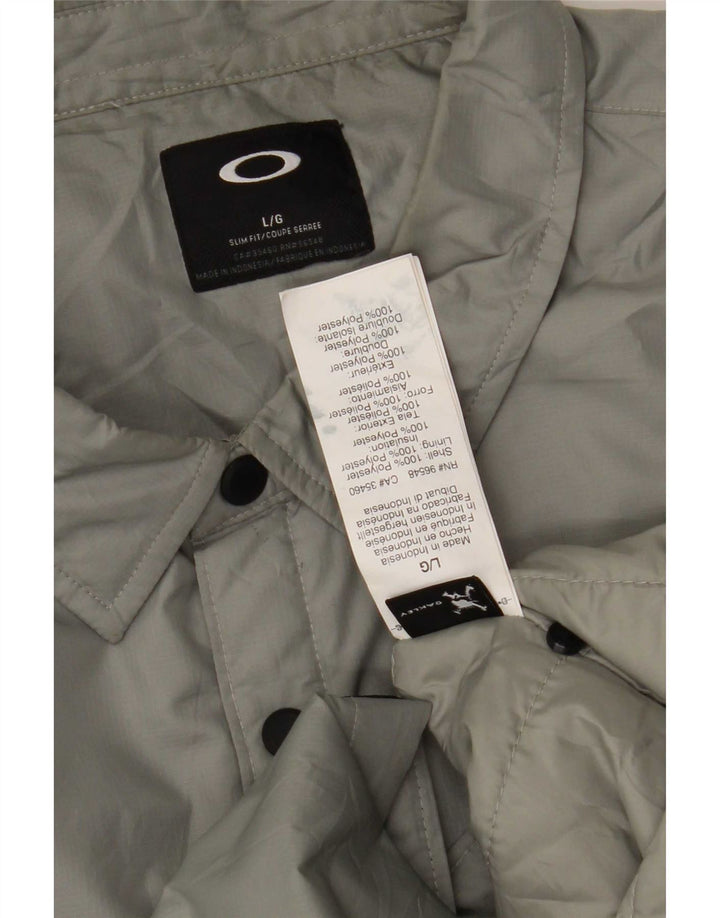 Oakley Herre Slim Fit Bomber Jacket UK 40 Stor Grå Polyester