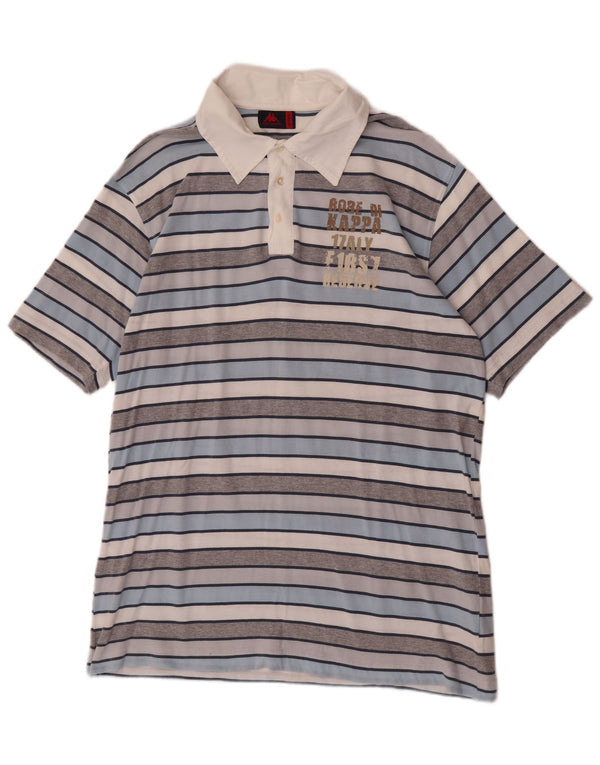 Kappa herre grafisk rugby polo shirt 2XL flerfarvet stribet bomuld