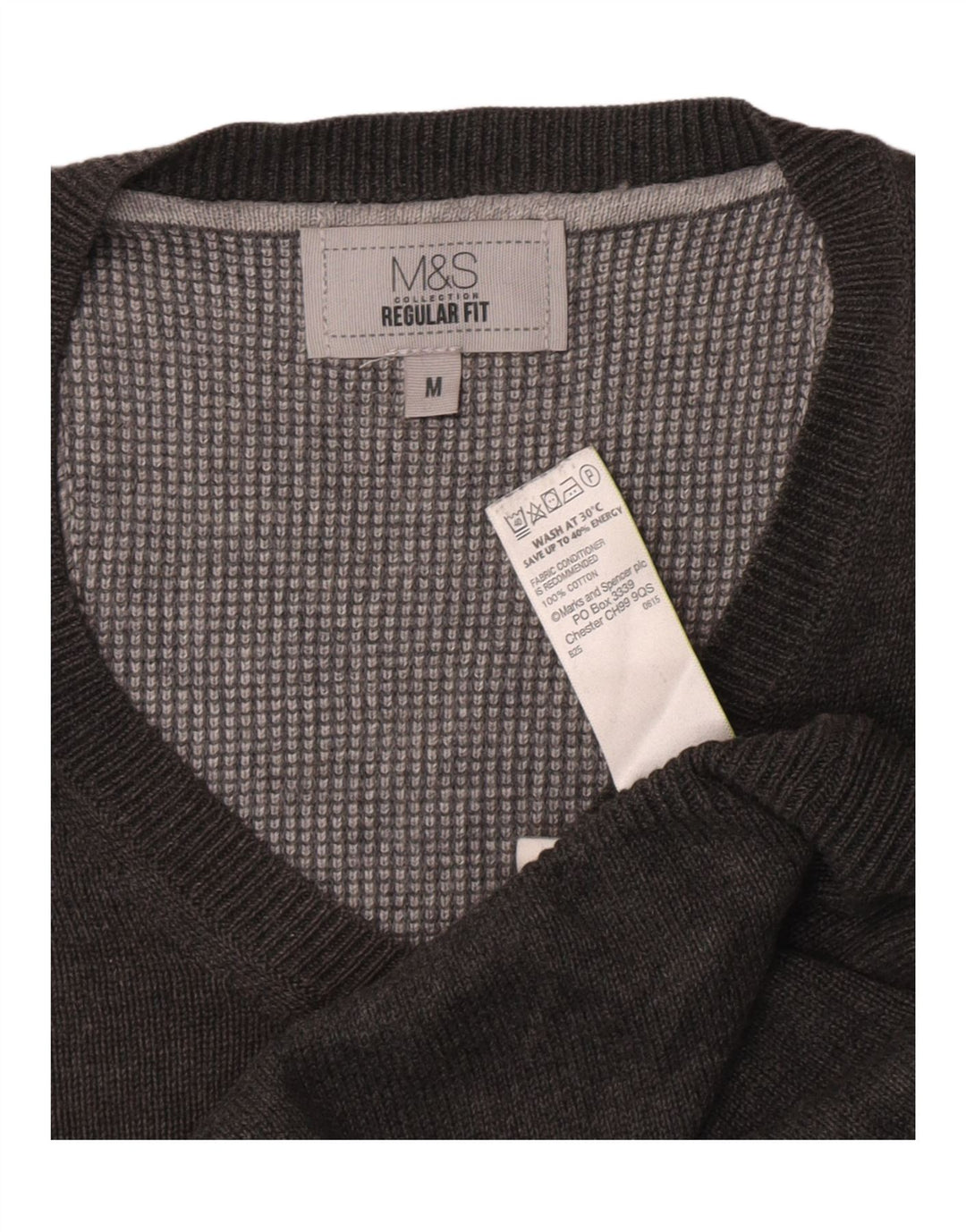 Marks & Spencer Herre Regular Fit V-hals sweater Medium Grey Flecked