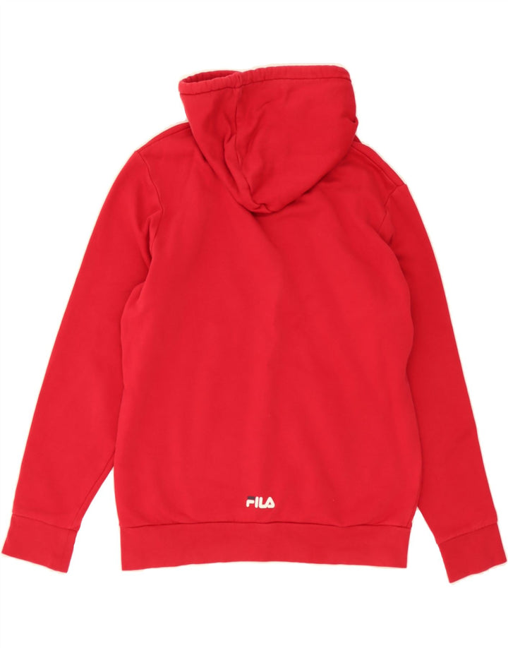 FILA Mens Graphic Hoodie Jumper Medium Red Cotton Vintage Fila and Second-Hand Fila from Messina Hembry 
