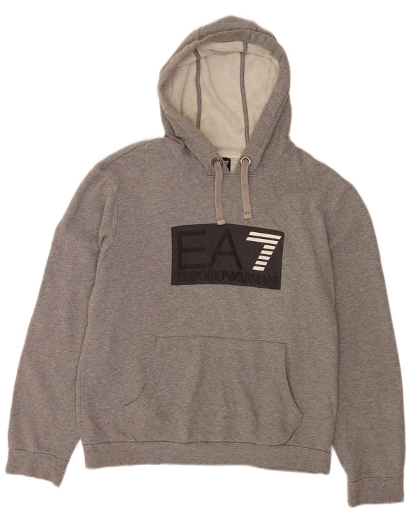 Emporio Armani Herre grafisk hættetrøje XL Grå Flecked Bomuld