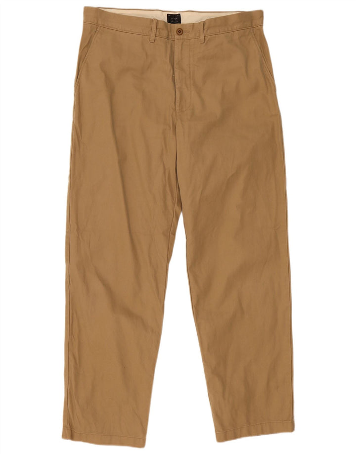 J. CREW Herre Tapered Chino Bukser W35 L32 Beige Bomuld