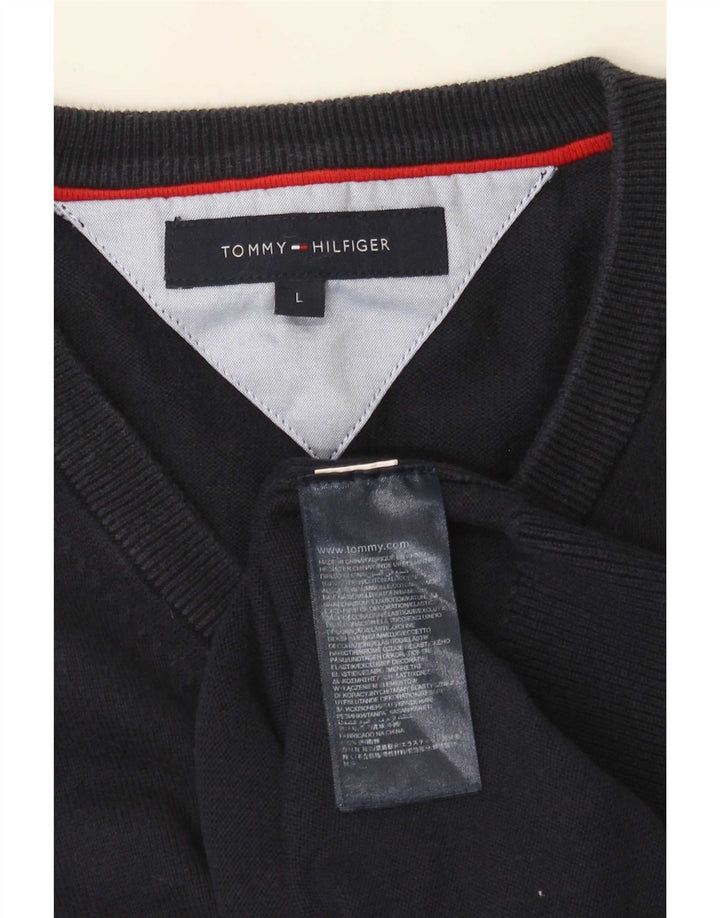 Tommy Hilfiger Herre Regular Fit V-hals sweater Large Navy Blue