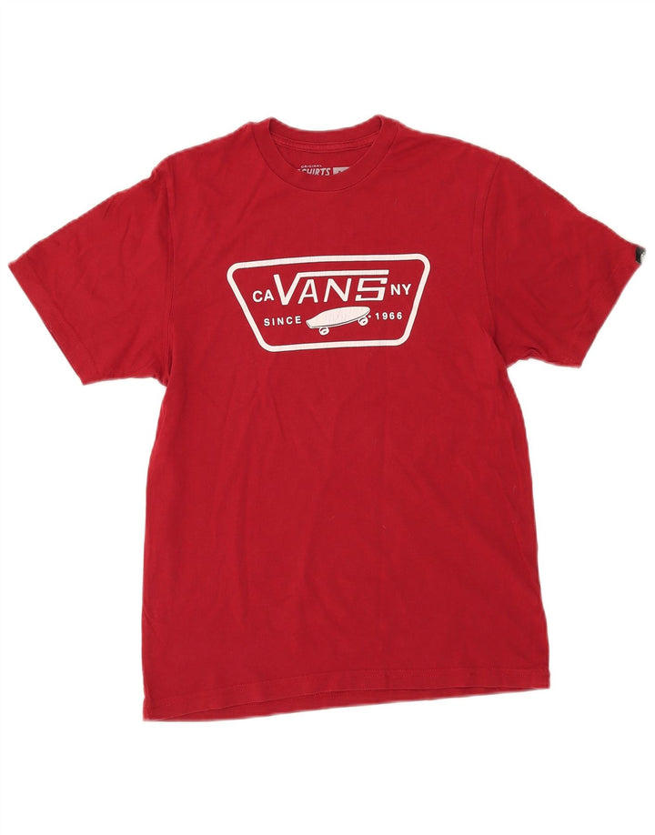 Vans Drenge Grafisk T-Shirt Top 11-12 År Stor Rød Bomuld