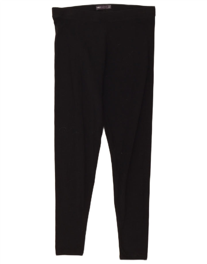 Marks & Spencer Dame Leggings UK 12 Medium Sort Bomuld