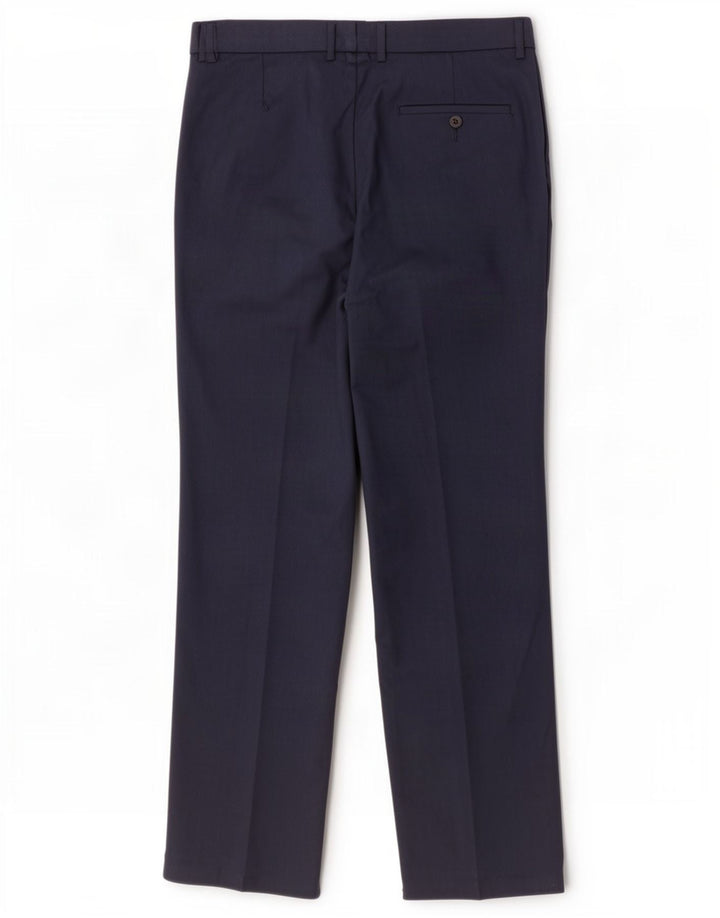 Marks & Spencer Straight Suit Bukser til mænd W32 L31 Marineblå polyester