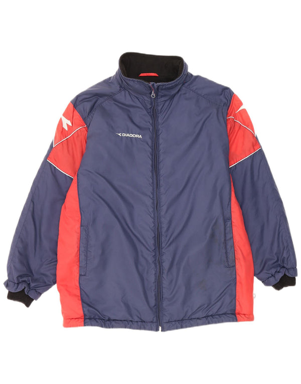 Diadora Boys Tracksuit Topjakke 11-12 år XL Navy Blue Colourblock
