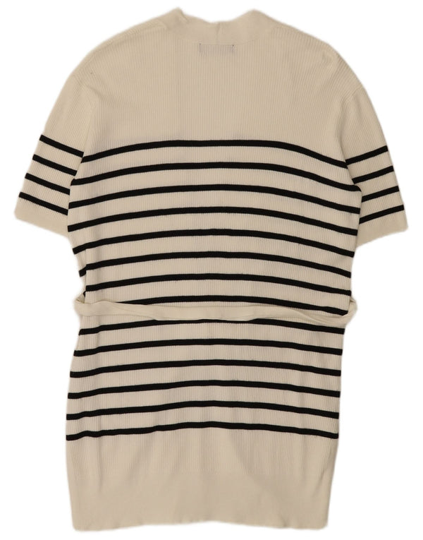 Marks & Spencer Dame Longline Cardigan Sweater UK 14 Medium Off White
