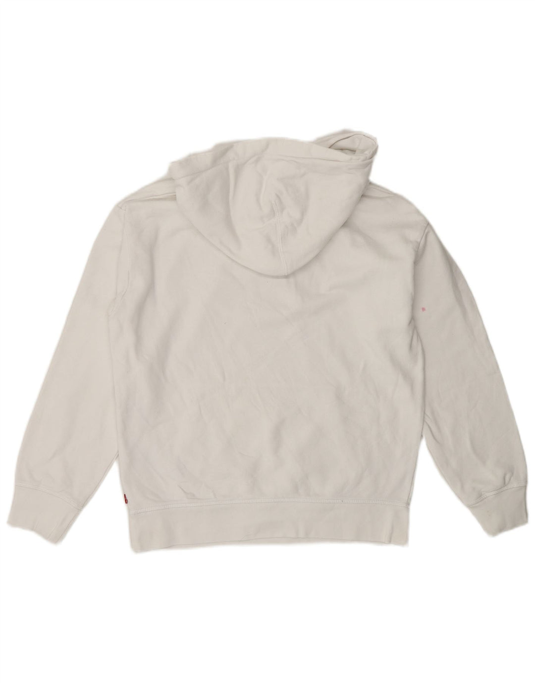 LEVI'S Oversized grafisk hættetrøjetrøje til kvinder UK 6 XS Hvid bomuld