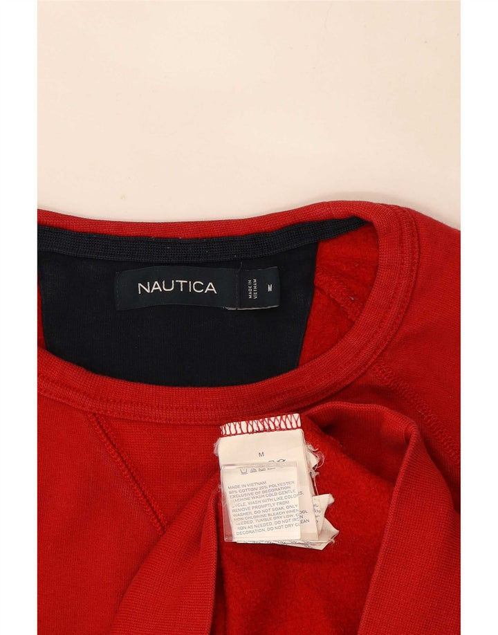 Nautica Herre Grafisk Sweatshirt Jumper Medium Rød Bomuld