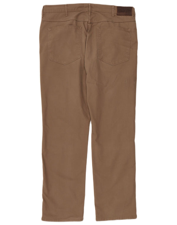 WRANGLER Mens Arizona Straight Chino Trousers W36 L30 Brown Cotton