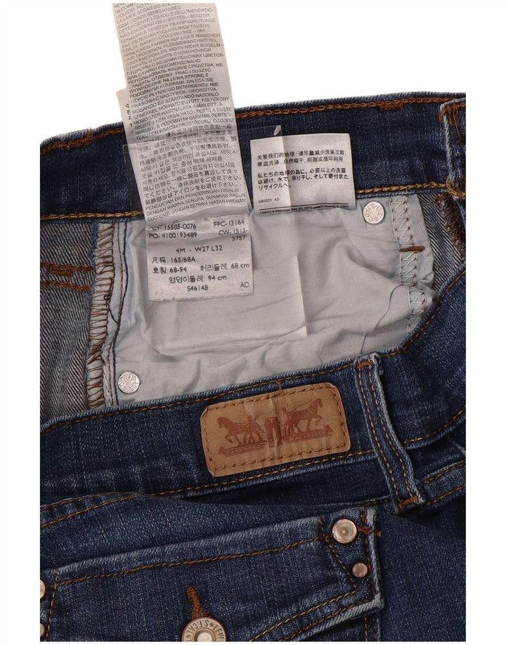LEVI'S Dame 505 Straight Jeans US 4 Small W27 L32 Blå Bomuld