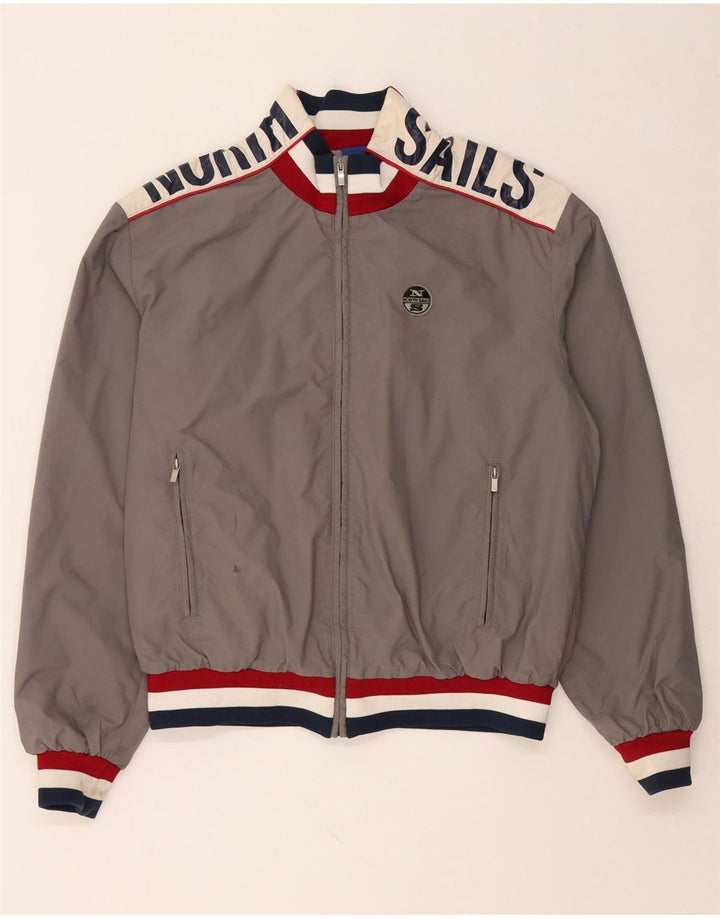 NORTH SAILS Herre grafisk bomberjakke UK 42 XL Grå Colourblock Polyamid