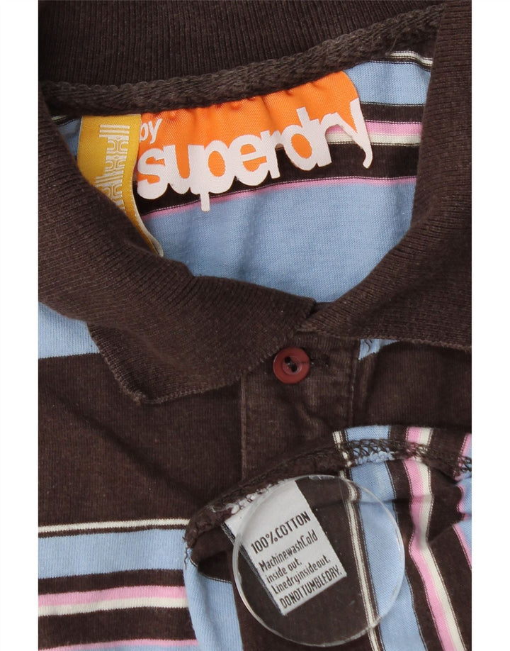 Superdry herre poloshirt lille brun stribet bomuld