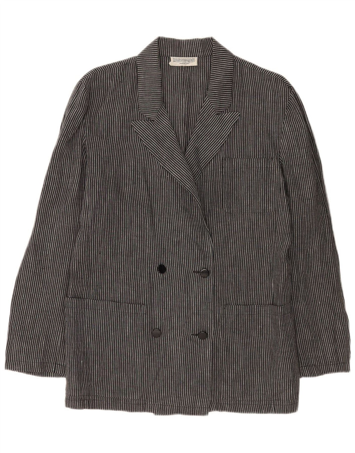 Pancaldi & B Dame Blazer Jacket UK 16 Large Grey Pinstripe