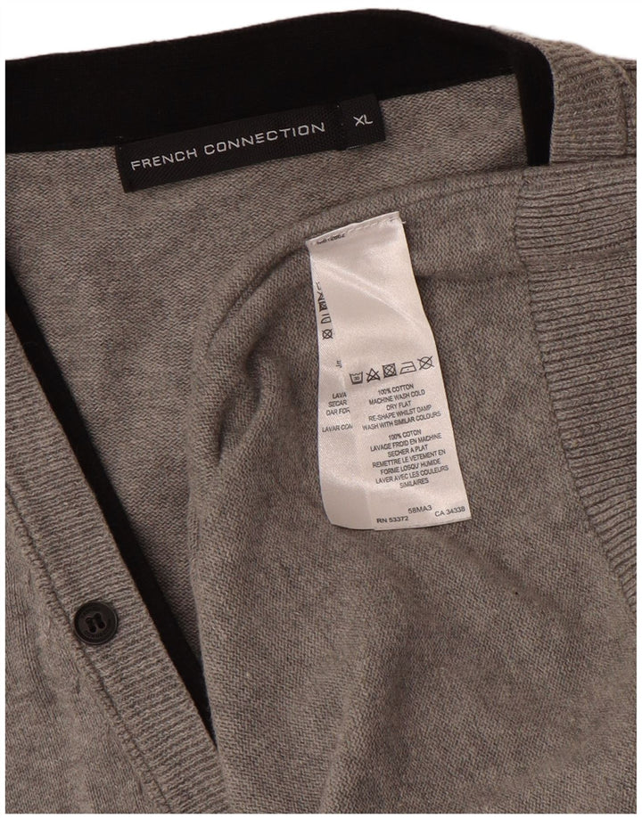 French Connection Herre Cardigan Sweater XL Grå Bomuld