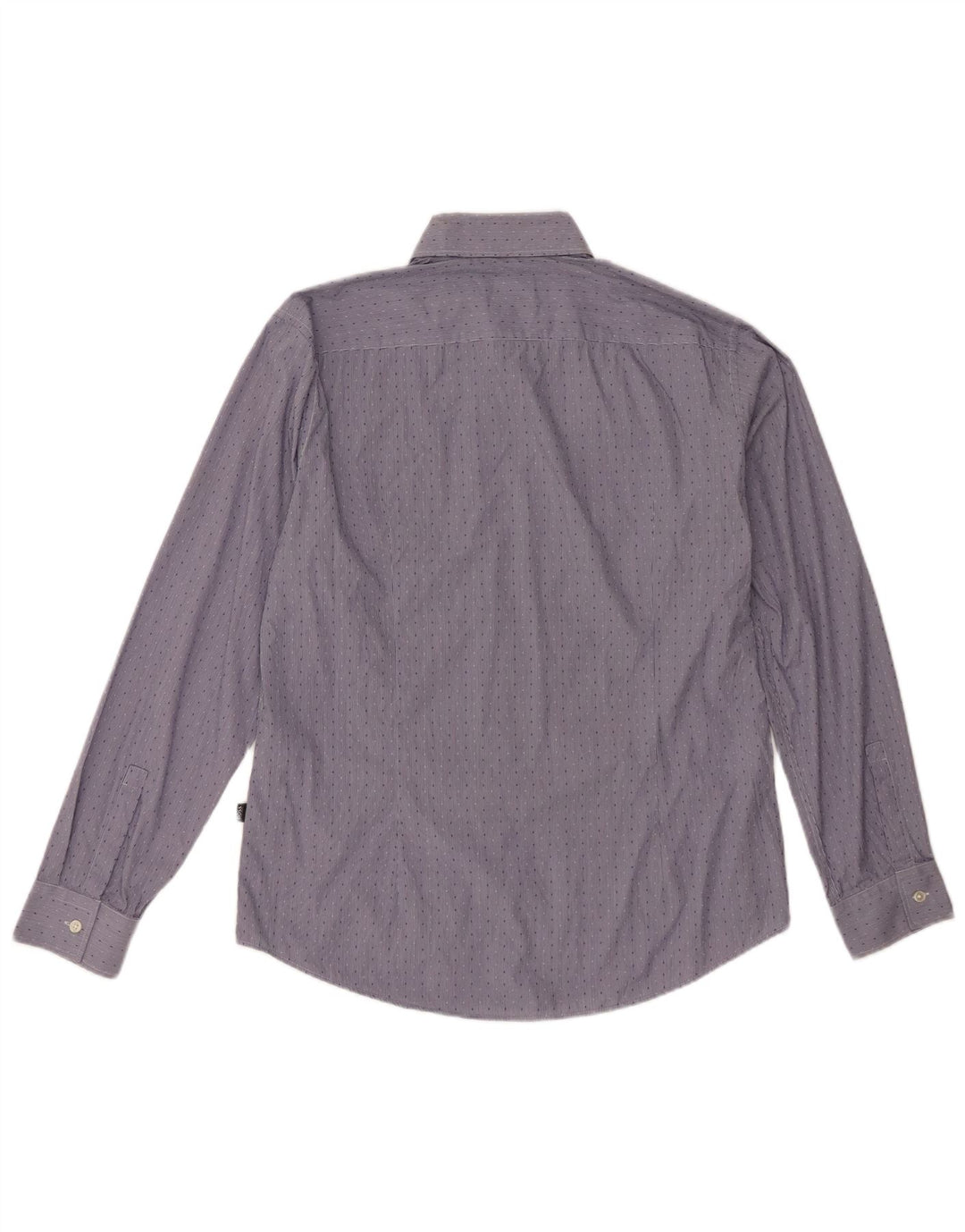 HUGO BOSS Mens Slim Fit Shirt Large Blue Spotted Cotton