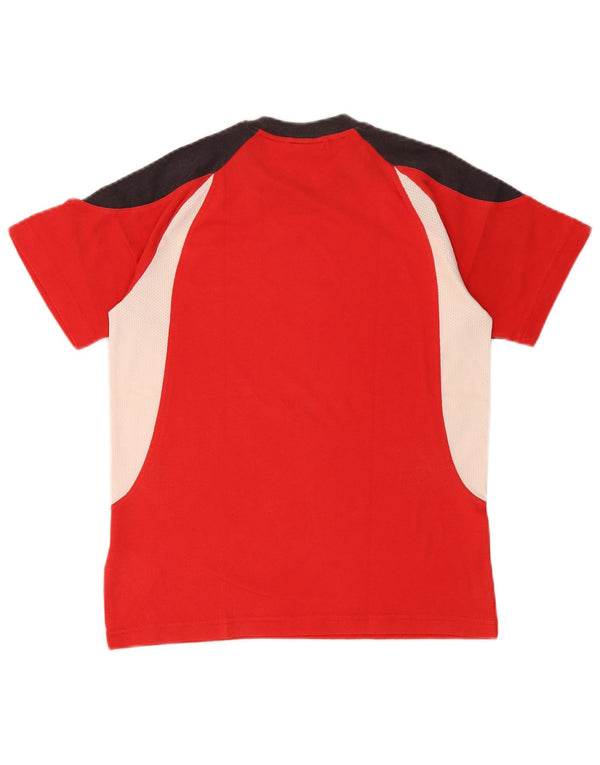Adidas Boys T-Shirt Top 13-14 år Rød Colourblock Bomuld