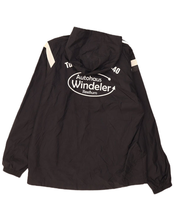 Adidas Grafisk regnjakke med hætte til mænd UK 42 XL Sort Colourblock Polyamid