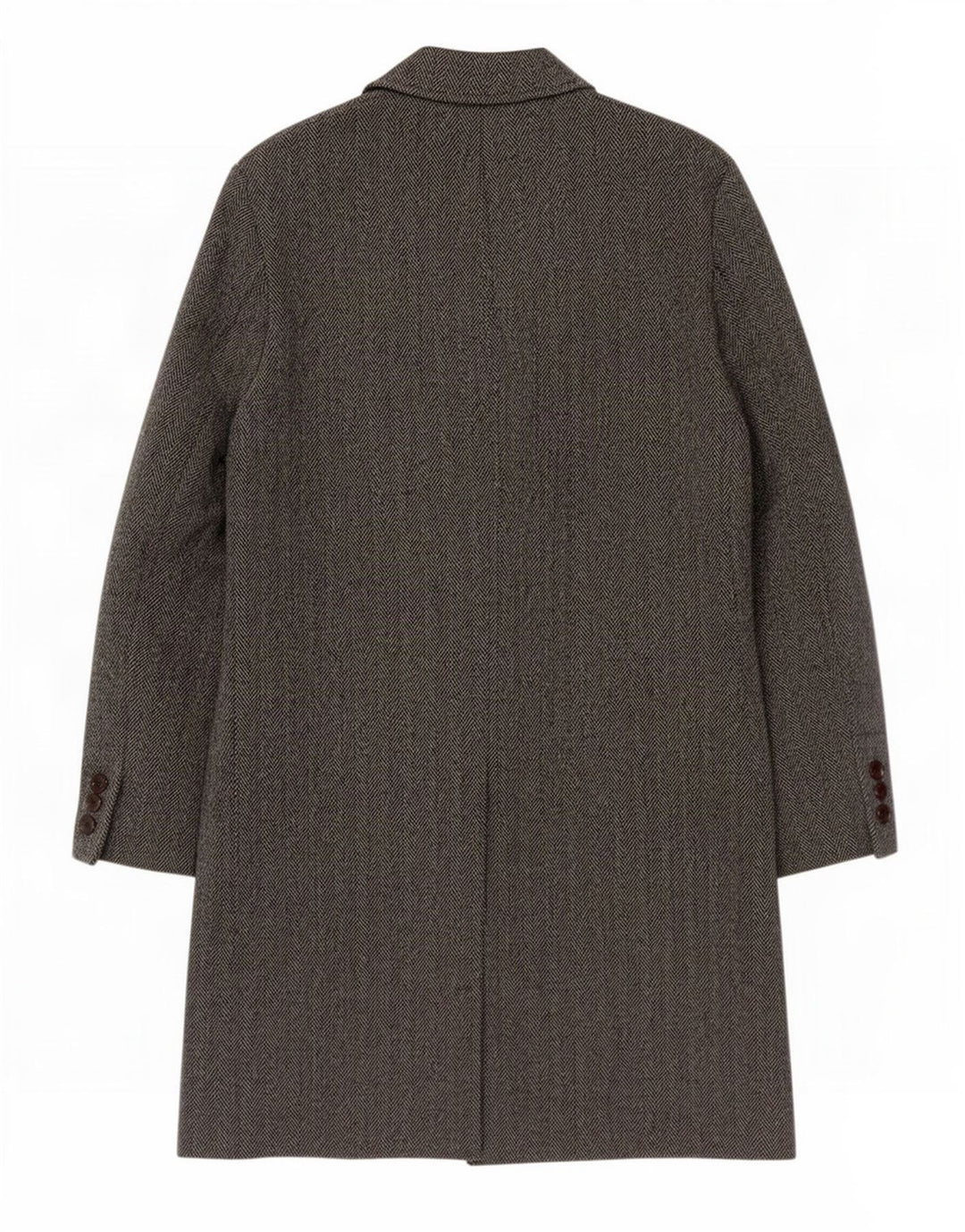 Vintage Herre Overfrakke IT 54 2XL Grå Sildebens Virgin Wool