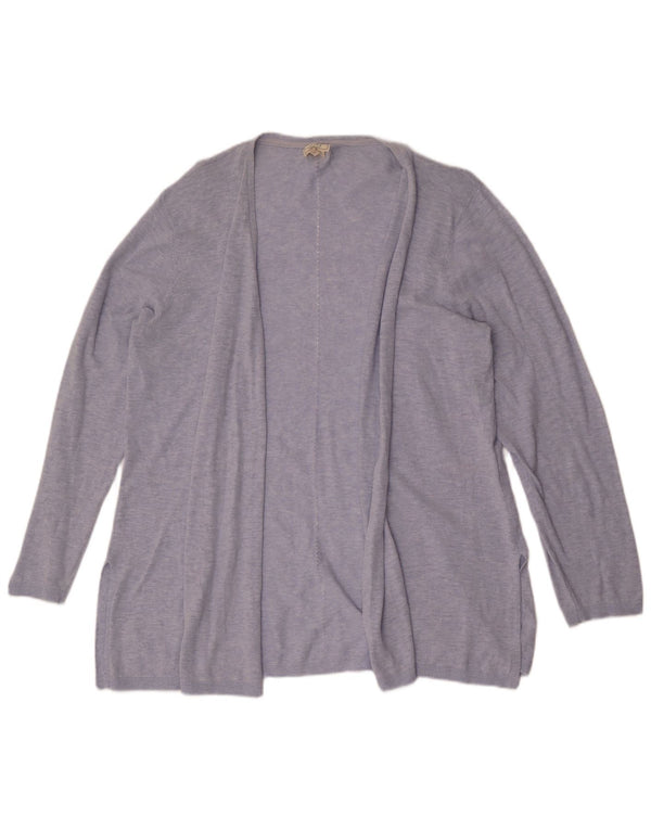 Fat Face Dame Open Cardigan Sweater UK 20 2XL Blå Bomuld