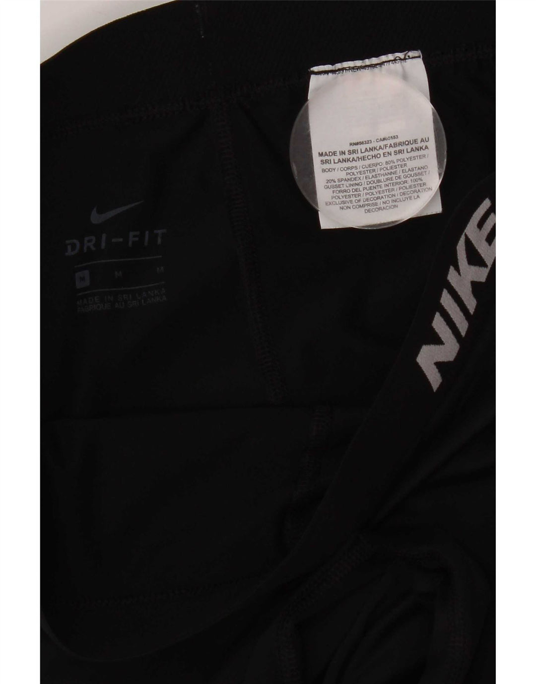 Nike Dame Dri Fit Grafiske Capri Leggings UK 12 Medium Sort Polyester