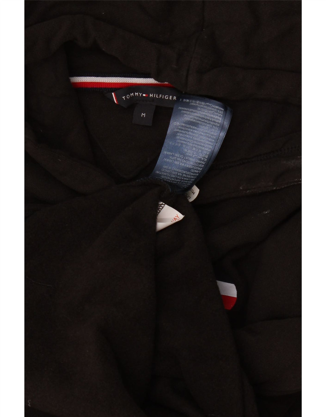 Tommy Hilfiger Grafisk hættetrøje til mænd mellem sort bomuld