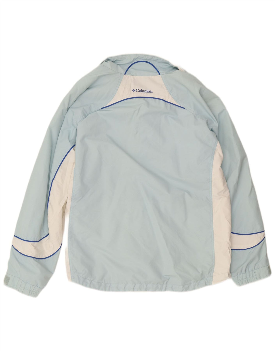 Columbia Regnjakke til kvinder UK 18 XL Blå Colourblock Nylon