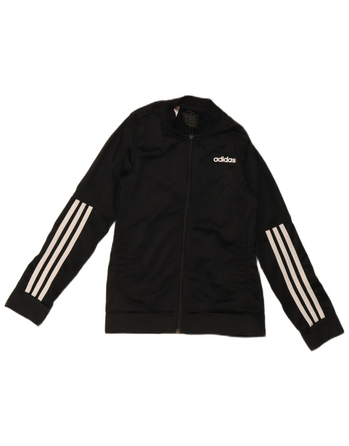 Adidas Drenge Træningsdragt Topjakke 9-10 År Sort Polyester Sports